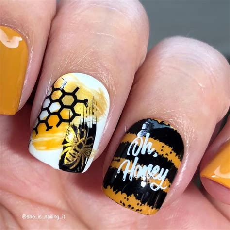 bumble bee nail art.